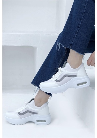 Konfores 1657 Anatomik Air Tabanlı Bayan Sneakers Ayakkabı Beyaz