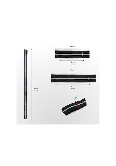 Rebuwo Sekiz Kademeli Pilates Bandı Direnç Bandı Yoga Lastiği Esneme Kayışı Siyah Siyah