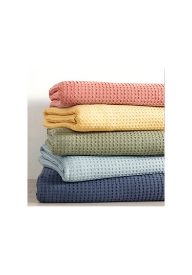 Coté Blanc %100 Pamuk Çift Kişilik Waffle Pike Örtü Turuncu