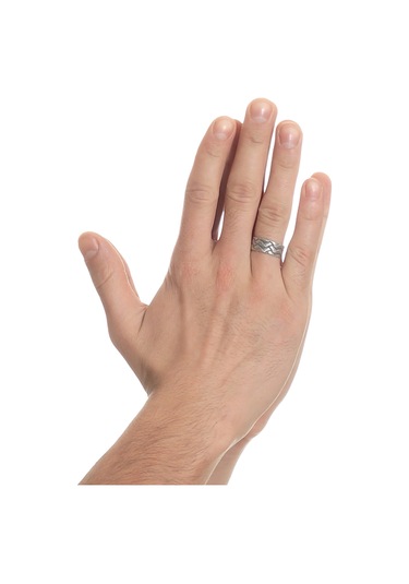 Labalaba Erkek Antik Gümüş Kaplama Ayarlanabilir Baklava Desenli Yüzük Gümüş