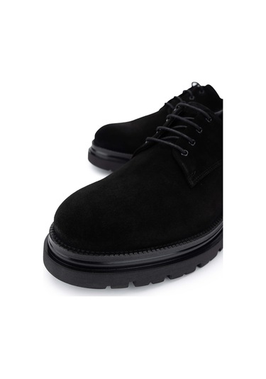 Tamer Tanca Erkek Hakiki Deri Siyah Süet Casual Ayakkabı 698 1153-2 Erk Ayk Sk24-25 Sıyah Suet Siyah Süet Siyah