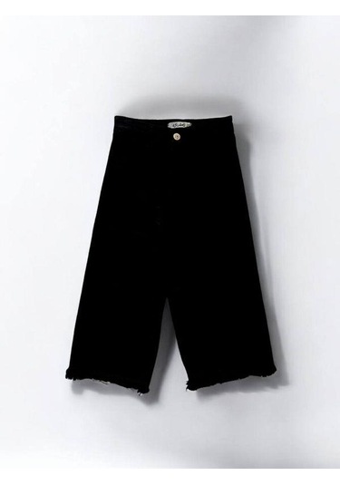 Zekids Kız Çocuk Yüksek Bel Bol Paça Mom Jean-14475 Siyah