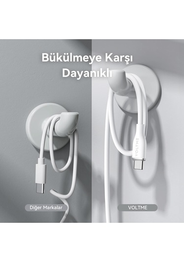 Voltme C2001 Powerlink Moss 60w Usb To Type-c Şarj Kablosu 1m 3a- Beyaz