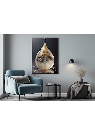 Tablo Ahşap Çerçeveli Tablo Çerçeveli Poster Su Damlası, Soyut Tablo