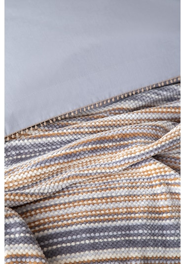 Çift Kişilik Lizbon Gri Yatak Örtülü Nevresimli Set Gri