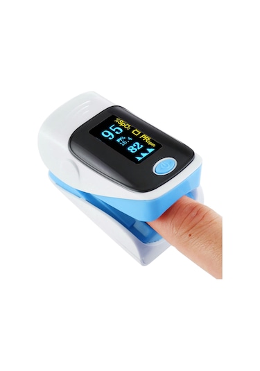 Sones Ab-80 Hassas Parmak Nabız Oksimetresi Kan Oksijen Monitörü Mavi