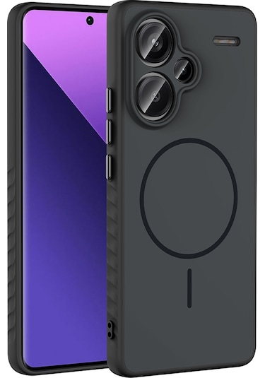 Redmi Note 13 Pro Plus 5g Kılıf M-safe Şarj Özellikli Zore Tea Kapak - Siyah Siyah