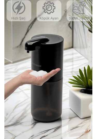 Evo House Otomatik Sensörlü Köpük Sıvı Sabunluk - Şarjlı- Duvara Monte - P12S Model