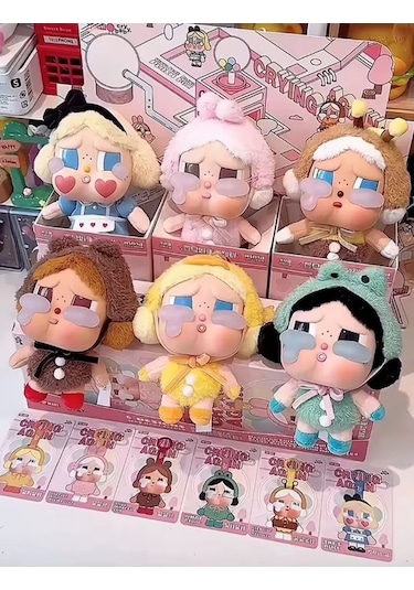 Crybaby Pop Mart Kapalı Sürpriz Pack Kutu Chery Baby Bebek Crying Serisi Bebek Figür Kutulu