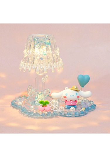 Aurora Çocuk Dıy El Yapımıkreme Tutkal Kristal Küçük Masa Lambasımalzeme Paket Seti Yaratıcıgece Lambaşıkız' Mavi