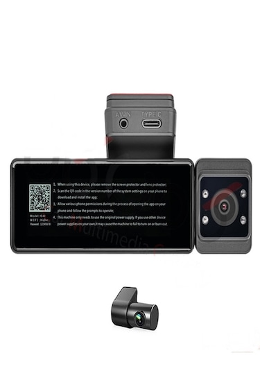 Kingline A3 Model 4k Gps ,wifi Ve Gece Görüşlü 3 Kameralı Araç Kamerası