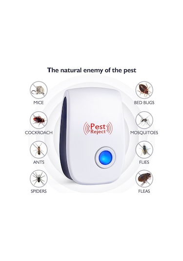 Yaozixa Ev Ultrasonik Sınırsız Böcek-mouse Kovucu Beyaz İngiliz Standardı Plug & Play Güvenli