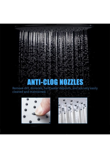 Qingmipy Banyo Yüksek Basınçlı Düş Başlığı - 8 İnç Yuvarlak Abs Krom, Otomatik Temizlenir Uçlar, G1/2 Bağlantı, Su Tasarruflu Tek Fonksiyonlu Eğim Borusu Hariç 22516 Gümüş