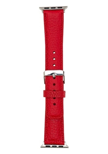 Bouletta Watch Uyumlu Deri Kordon 42-44-45Mm Erc2 Kırmızı