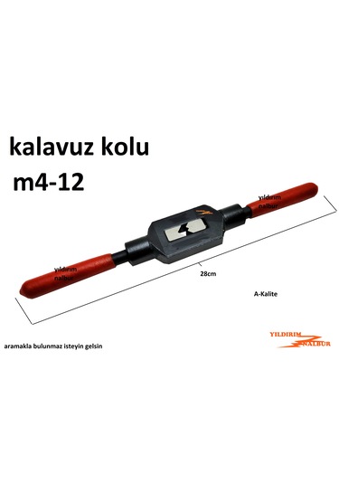 Kılavuz Kolu Kaliteli M4-12 Klavuz Kolu Diş Açma Kolu Büyük Boylu