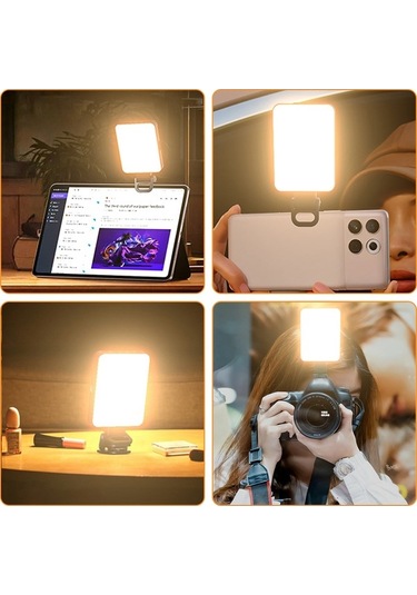 Ulzyvf Taşınabilir Manyetik Led Video Işığı - 3000k-6500k Renk, 10 Aydınlatma Seviyesi, Usb-c Şarj, Klips Ve Soğuk Adaptör Siyah Siyah