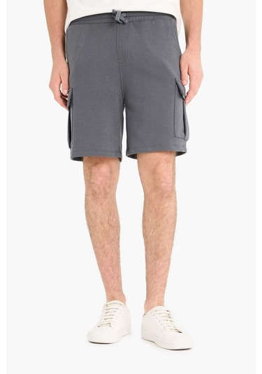 DeFacto Regular Fit Beli Bağcıklı Kargo Cepli Şort D9494AX25SMAR104