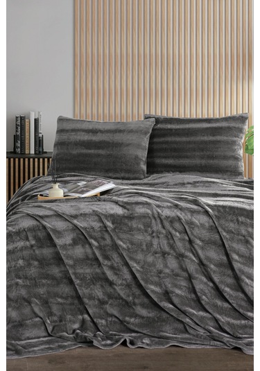 Cozy Çift Kişilik Battaniye Takımı Anrasit
