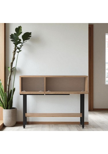 Robin Home Dresuar Antre Hol Kapaklı 100cm Metal Ayaklı Sepet Kahverengi