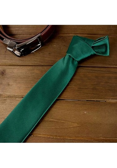Tezzgelsin Erkek Saten Kravat ve Mendil Set Haki Yeşil Haki