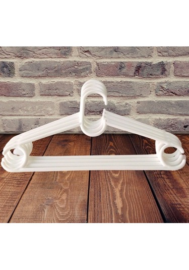 Sert Plastik Elbise Askısı 24 Adet Beyaz