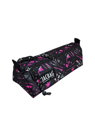 Jacbag Dual Prime İki Bölmeli Üçgen Pembe Geometrik Kadın/kız Çocuk Kalem Çantası Çok Renkli