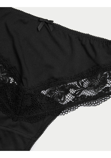 Marks & Spencer 3 Lü Dantel Detaylı Yüksek Bel Külot Siyah