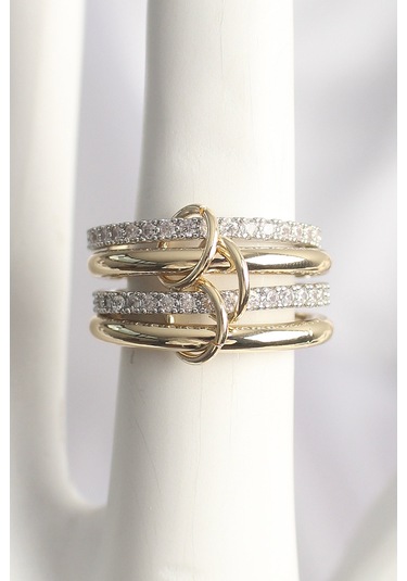 Pirinç Mix Renk Zirkon Taşlı 4'lü Kadın Yüzük - Tj-byk3706 Çok Renkli