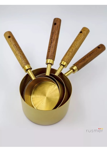 Rusmer Altın Renkli Ahşap Saplı Ölçü Kaşıkları, 4 Adet 235745777 Altın Rengi