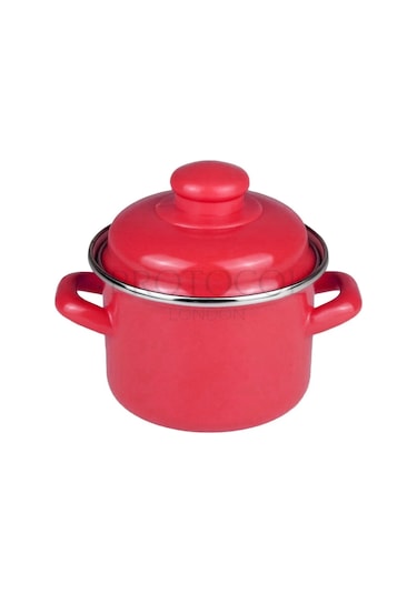 Protocol London Emaye Mini Derin Tencere 12 Cm 900 Ml - Kırmızı