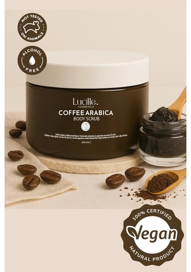 Lucille %100 Vegan Kahve Aromalı Vücut Scrub - 250 Gr