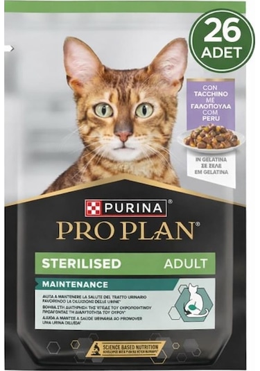 Proplan Sterilised Hindili Pouch Kedi Konservesi 26 X 85 Gr