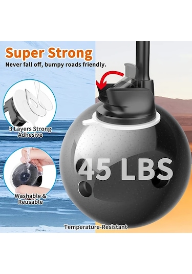 Honeybeeshop Siyah Evrensel Telefon Araba Tutucu Uzun Kol Mobil Stand Destek Braketi Mıknatıslı Montaj