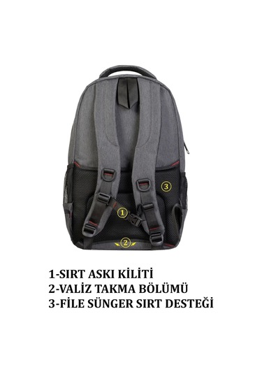 Sportif Darbe Emici Su Geçirmez 13,3-14 İnç Antrasit Laptop Sırt Çantası Renkli Çok Renkli