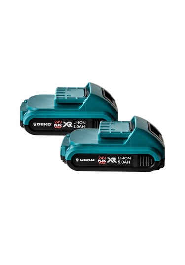Deko 24V 5 Ah Li-ion Çift Akülü Şarjlı Darbeli Vidalama Mavi + Parça Setli