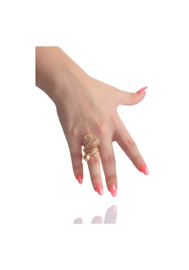 Labalaba Kadın Mat Altın Kaplama Tel Sarma Spiral Tasarım Yüzük Altın