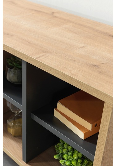 3109 Şile Metal Ayaklı Metal Kulplu 100 Cm Tv Ünitesi - Antrasit Safir Antrasit - Beyaz