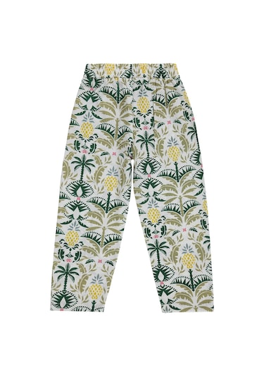 Civil Girls Ananas Desenli 6-9 Yaş Pantolon - Ekru