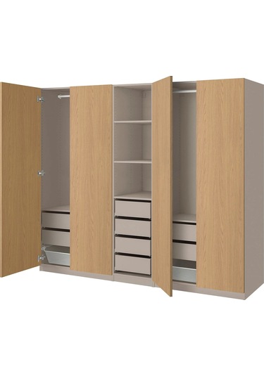 Ikea Çok Renkli Geniş Kapaklı Gardırop 250x58x201 Cm