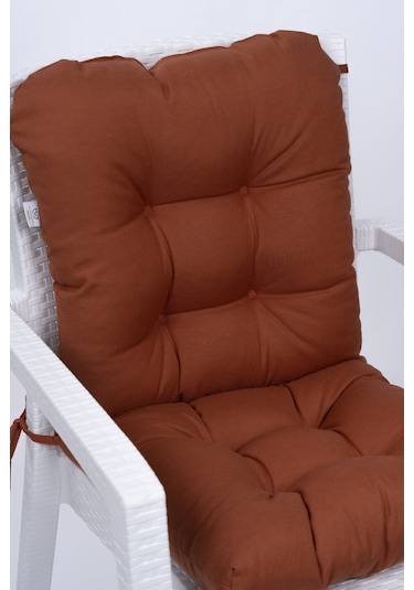Altınpamuk Neva Pofidik Arkalıklı Özel Dikiş Sandalye Minderi Kiremit