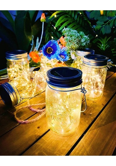 Besthome1 Güneş Enerjili Dekoratif Mason Kavanoz Lambası - 2'li Set, Ip65 Su Geçirmez, 50.000 Saat Ömür