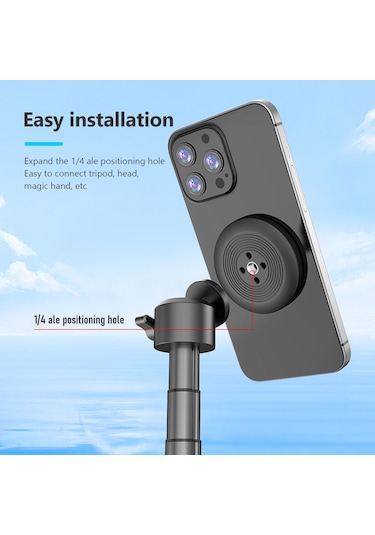 Neevoyu İphone 15/14/13/12 Serisi İçin Manyetik Telefon Tutucu, Abs+pc Malzeme, 1/4" Trípod Bağlantısı, Manyetik Halka İçeren Sabit Tutma