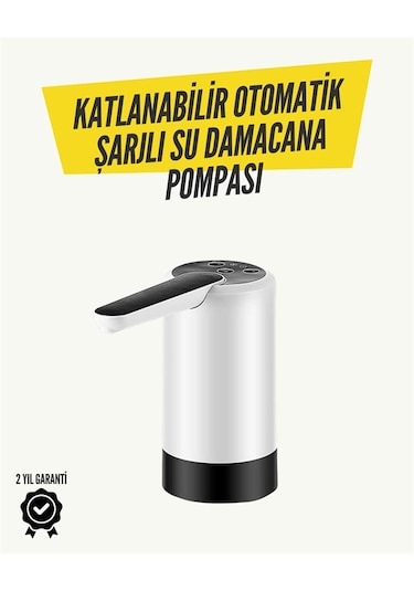 Katlanabilir Şarjlı Damacana Su Pompası Pratik Kullanım