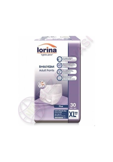 Lorina 6 Damla Emici Külot Extra Büyük Boy XL 30'Lu
