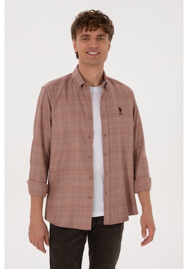 U.s. Polo Assn. Erkek Bakır Gömlek Desenli 50316640-vr182 Bakır