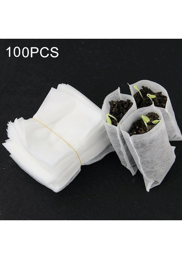 100 Adet / Paket Kreş Saksıları Fide Yetiştirme Torbaları Çevre Dokumasız Kreş Torbaları