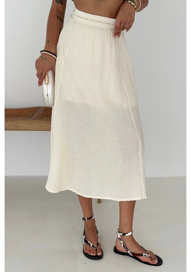 Beli Garnili Etek Ekru Ekru