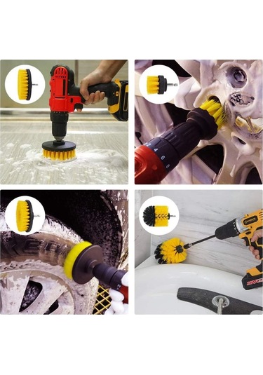 Sones 31'i 1 Arada Zemin Duvar Pencere Cam Temizleme Kireç Çözücü Elektrikli Matkap Fırça Başlığı Seti