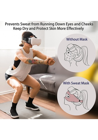 Vr Gözlük Başa Monte Nefes Alabilir Tere Dayanıklı Göz Maskesi Renkli