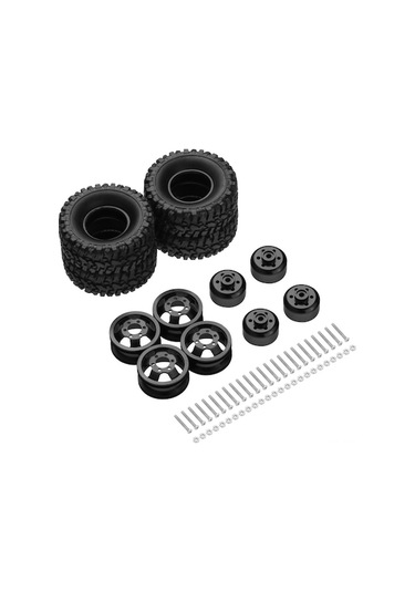 Wpl C14-c24 B14-b24-b16 Rc Araçlar İçin 4'lü Metal Jant Ve Lastik Seti Siyah